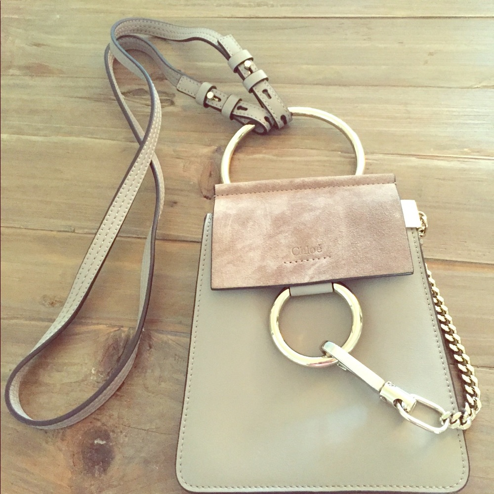 Chloe Faye Small Suede and Leather Bracelet Bag